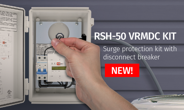  RSH-50 VRMDC Surge Protector and Voltage Range Monitor with 60 Amp Disconnect Breaker