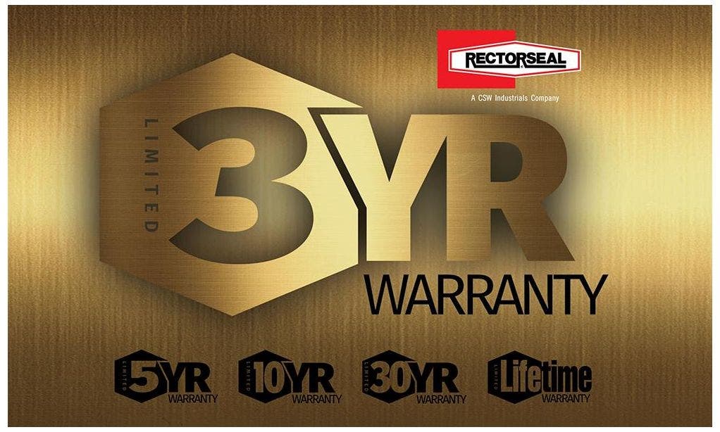 3-Year Limited Warranty Now Standard on RectorSeal Products 