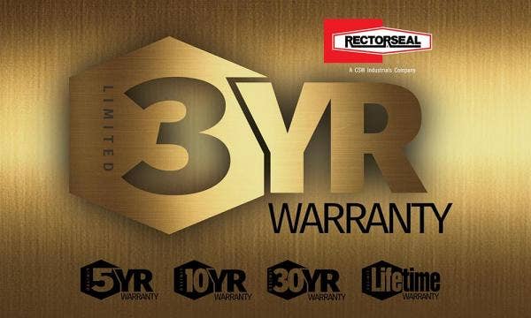 3-Year Limited Warranty Now Standard on RectorSeal Products 