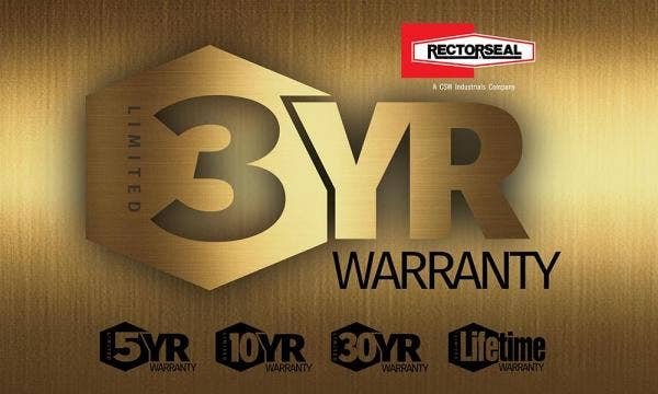 3-Year Limited Warranty Now Standard on RectorSeal Products 